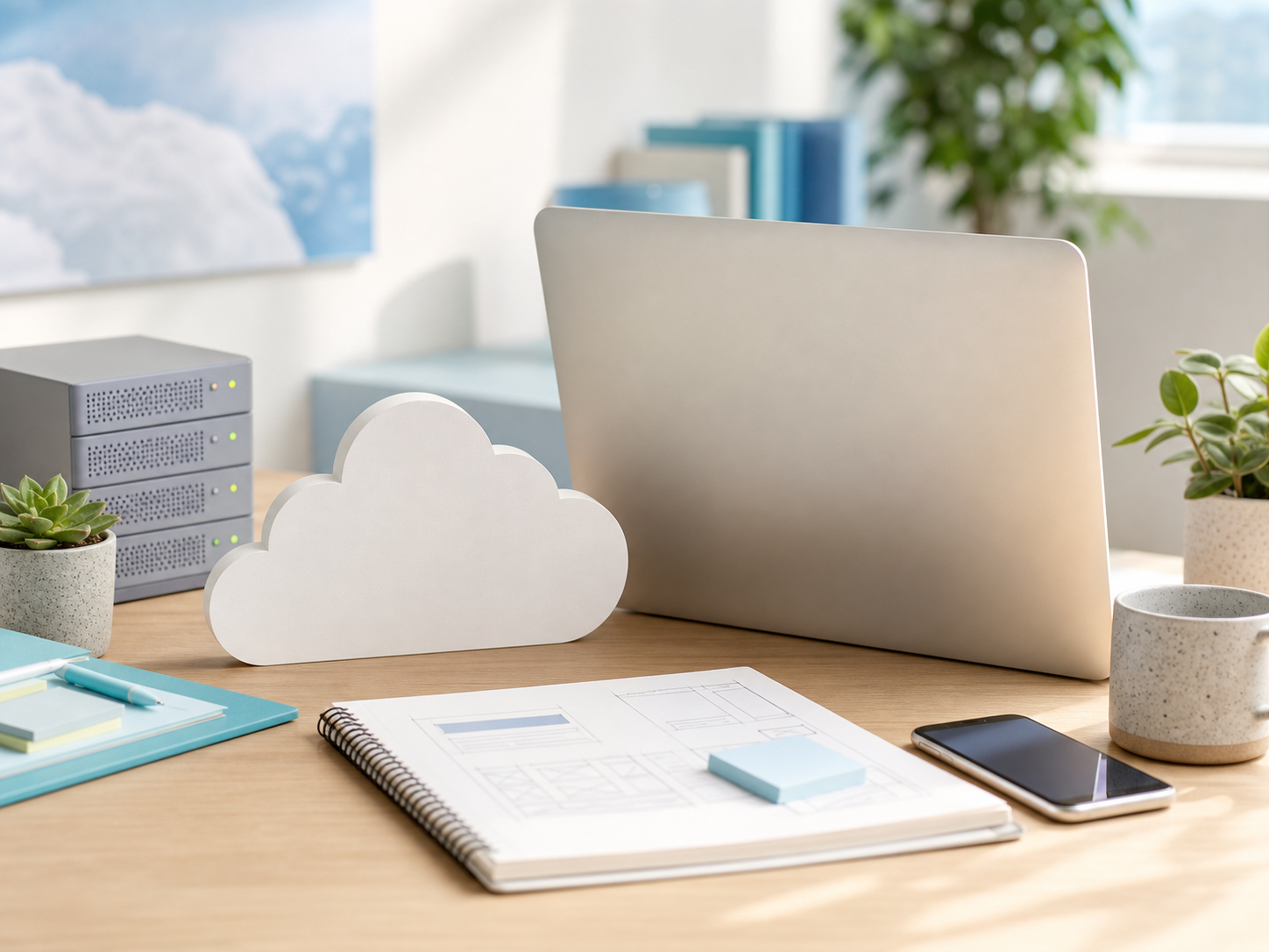 Managed website planning workspace with cloud hosting details